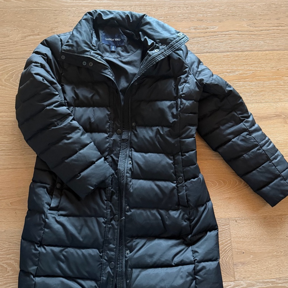 Lands' End Black Puffer Jacket